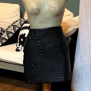 H&M Faux Leather Textured Mini Skirt